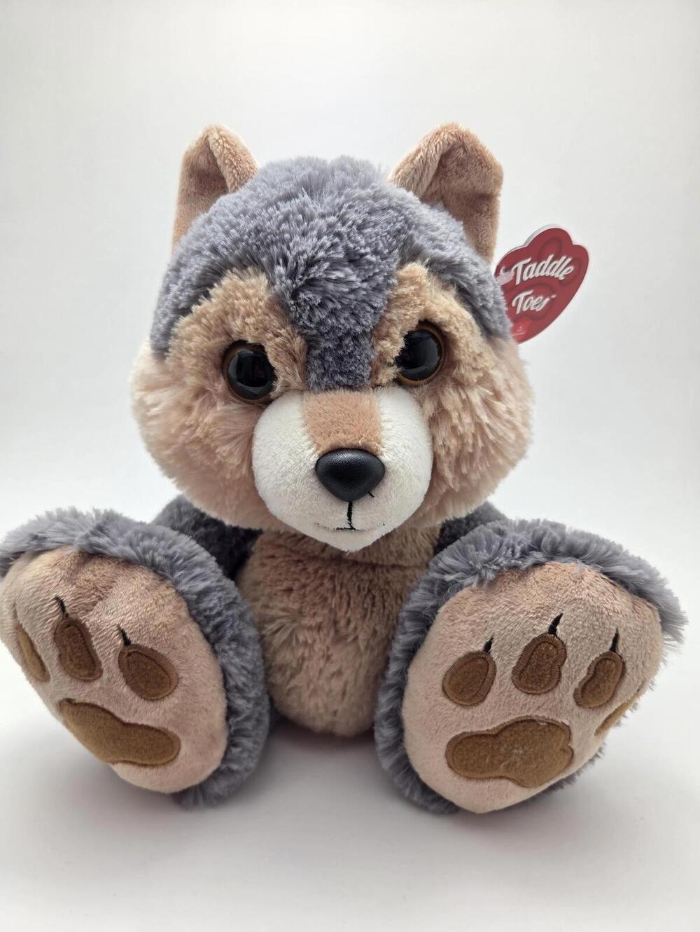 Aurora Taddle Toes Gray Wolf Plush Soft Stuffed Animal Plush (10 inch)